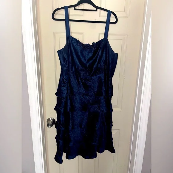 navy blue dress with jacket for wedding V-Neck Jacquard Dress Two-Piece Set with Jacket